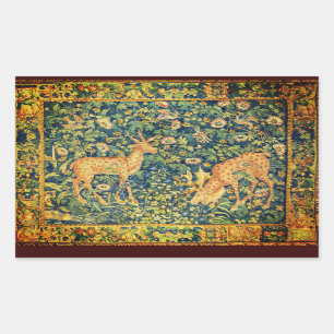 STICKER RECTANGULAIRE PAIRE DE CERVEAUX EN DÉVERSEMENT, FLEURS D'IMAGINA