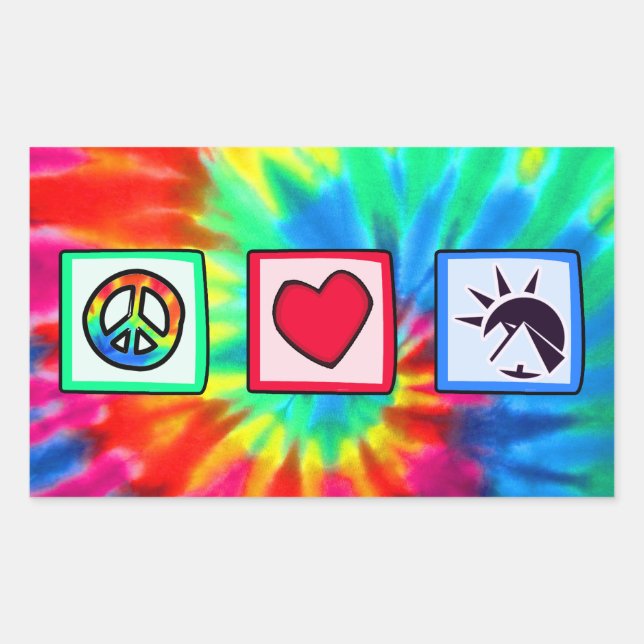 Sticker Rectangulaire Paix, Amour, Egyptiens (Devant)