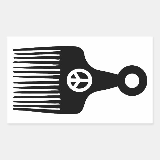 Sticker Rectangulaire Paix des cheveux afro (Devant)