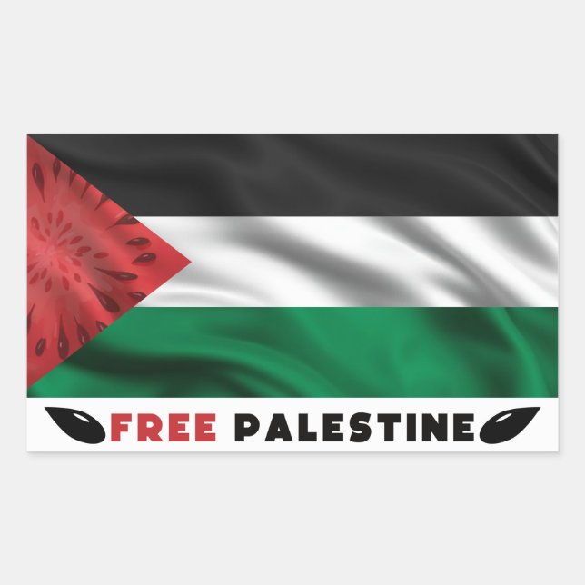 Sticker Rectangulaire Paix du Melon pour la Palestine libre (Devant)