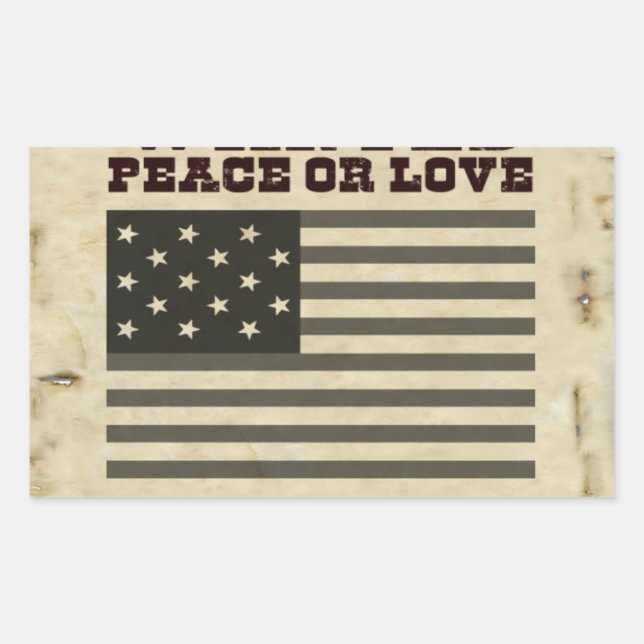 Sticker Rectangulaire Paix Recherchée (Devant)