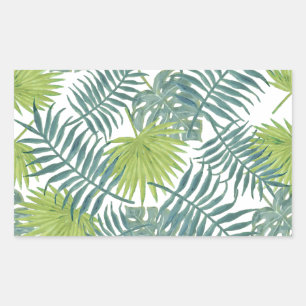 Sticker Rectangulaire Palm Tree Fronds Peinture hawaïenne