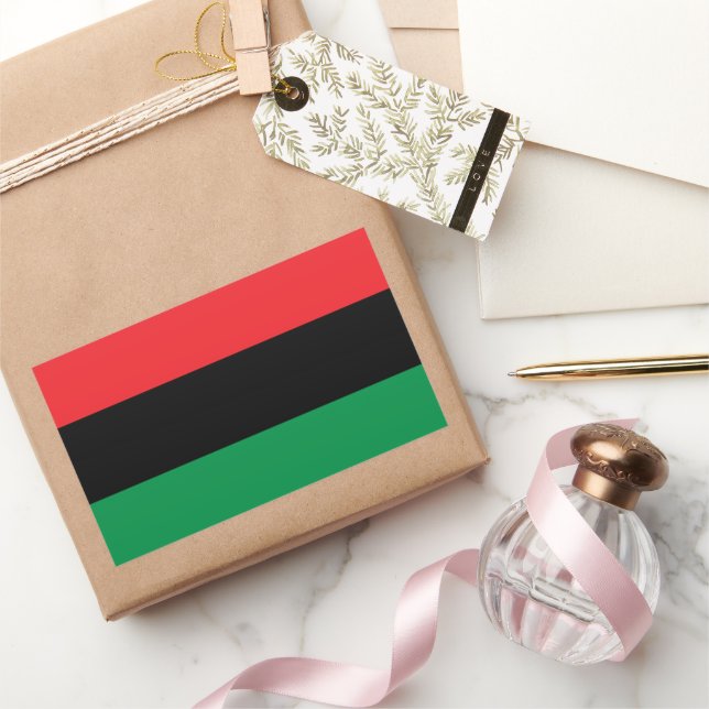 Sticker Rectangulaire Pan African flag, Afro American Black history (Cadeaux)