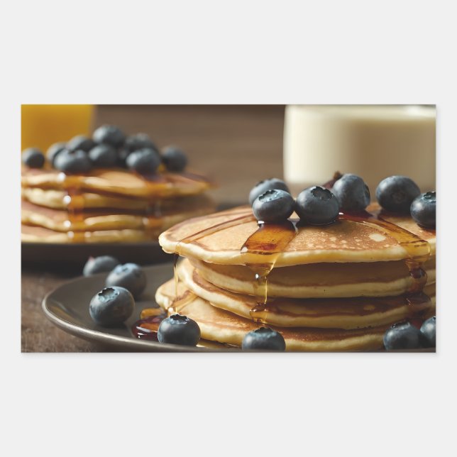 Sticker Rectangulaire Pancakes aux bleuets (Devant)