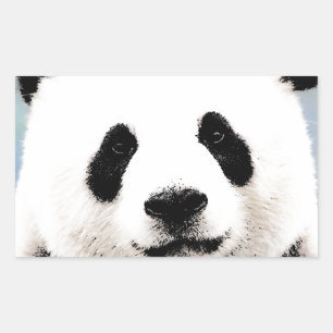 Sticker Rectangulaire Panda