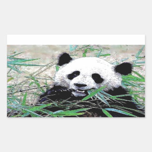 Sticker Rectangulaire Panda