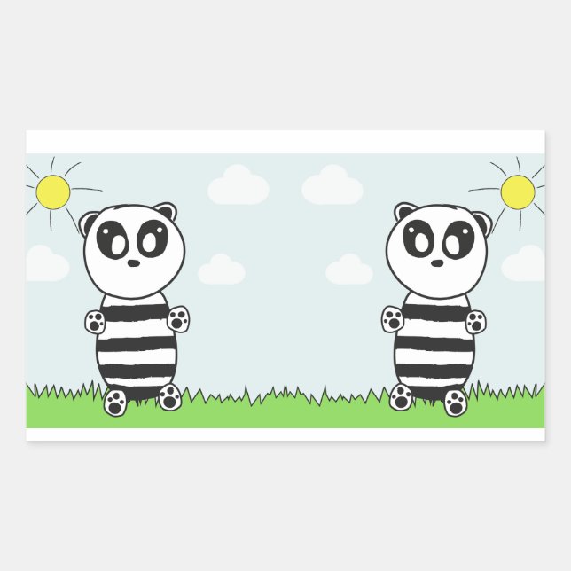 Sticker Rectangulaire Panda Enfants (Devant)