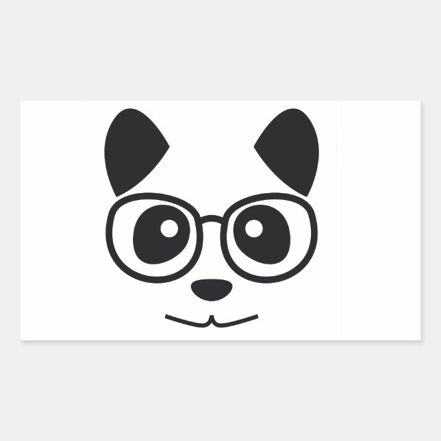 Sticker Rectangulaire Panda et Glasses (Devant)