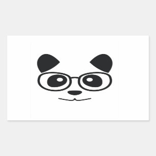 Sticker Rectangulaire Panda et Glasses