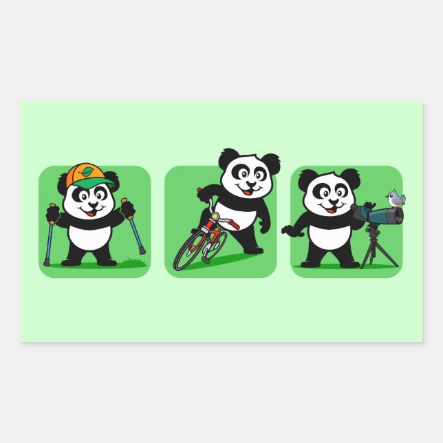 Sticker Rectangulaire Pandas extérieurs (Devant)