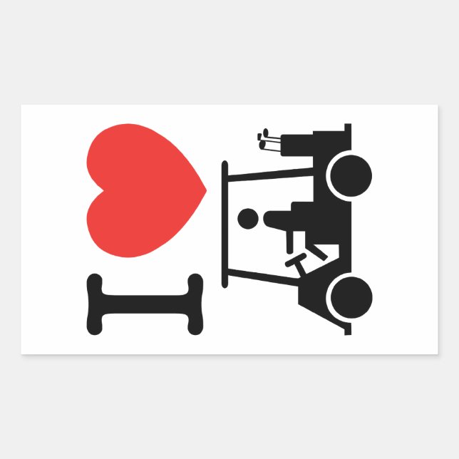 Sticker Rectangulaire Panier de golf I Heart (Love) (Devant)