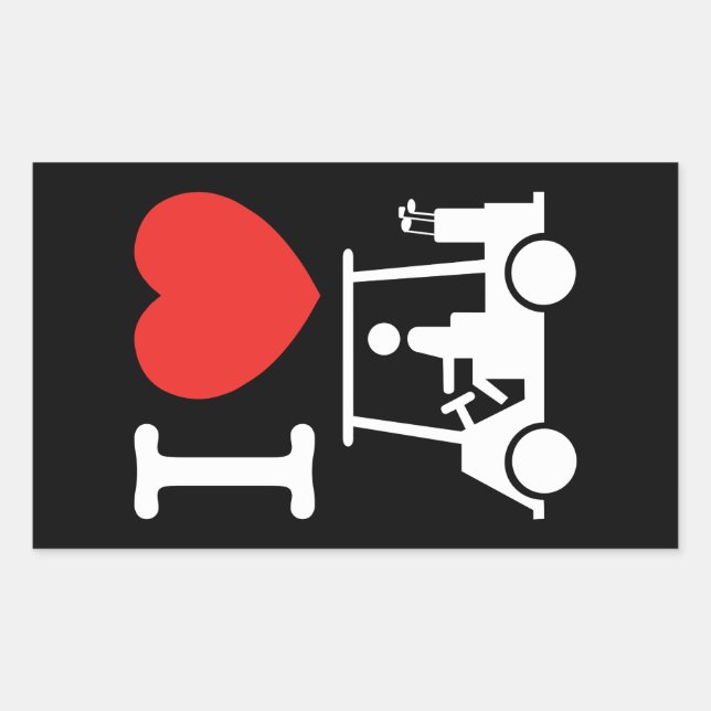 Sticker Rectangulaire Panier de golf I Heart (Love) (Devant)