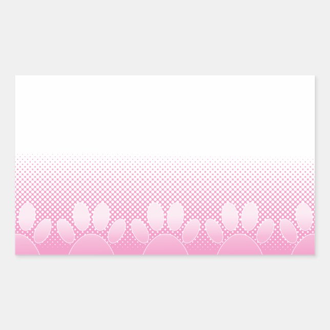 Sticker Rectangulaire Paniers Roses Et Blancs Avec Arrière - plan De New (Devant)