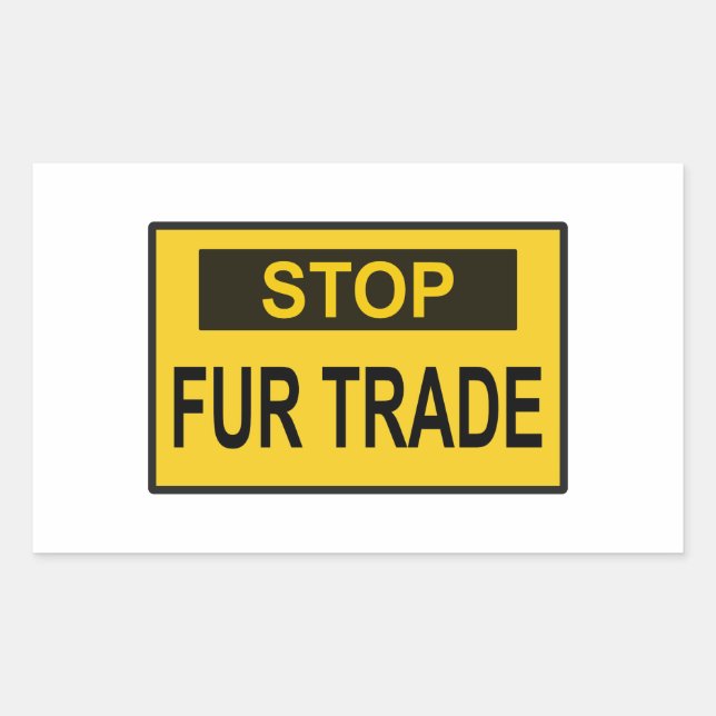 Sticker Rectangulaire Panneau commercial Stop Fur jaune (Devant)