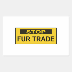 Sticker Rectangulaire Panneau commercial Stop Fur jaune