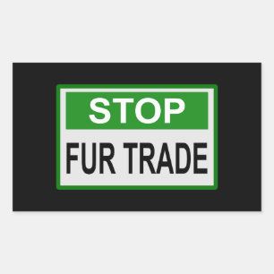 Sticker Rectangulaire Panneau commercial Stop Fur vert