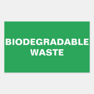 Sticker Rectangulaire Panneau de déchets biodégradables
