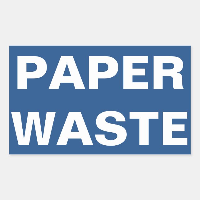 Sticker Rectangulaire Panneau de déchets de papier (Devant)