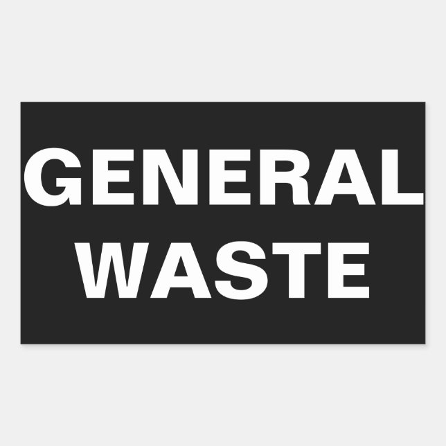 Sticker Rectangulaire Panneau de déchets généraux (Devant)