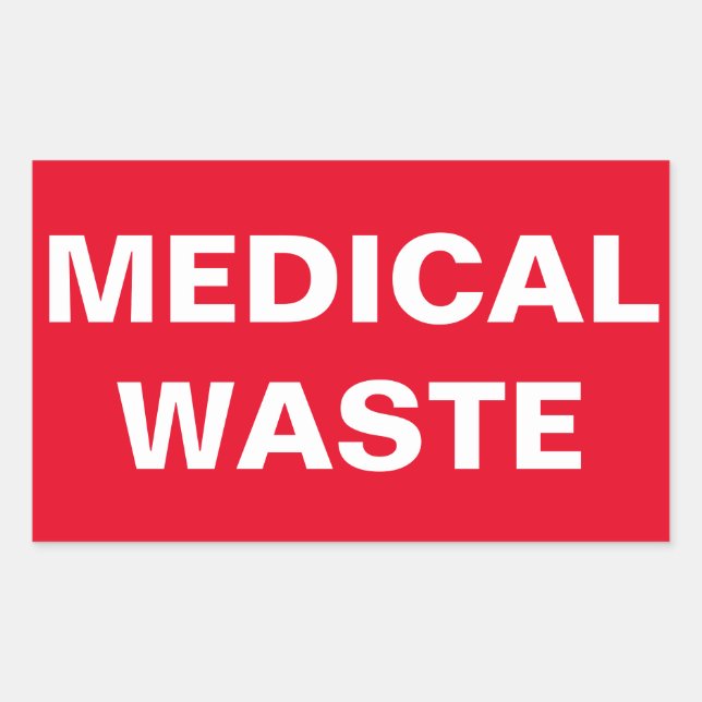 Sticker Rectangulaire Panneau de déchets médicaux (Devant)