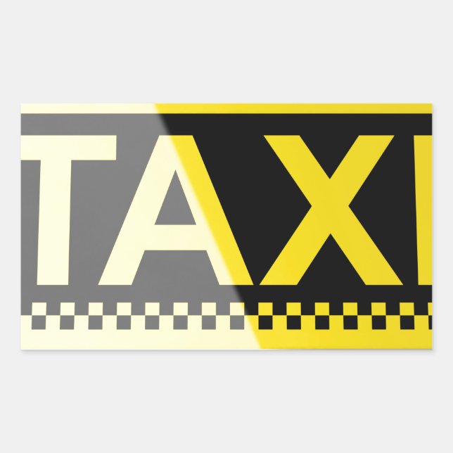Sticker Rectangulaire Panneau de taxi (Devant)