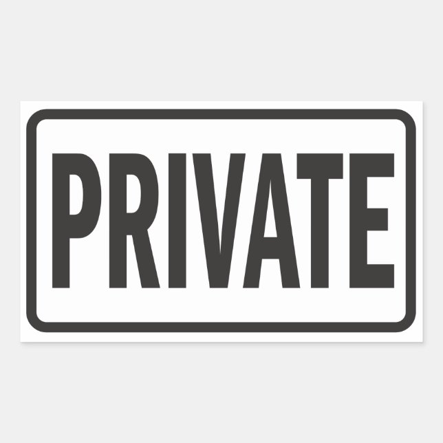 Sticker Rectangulaire Panneau privé pour bureau (Devant)