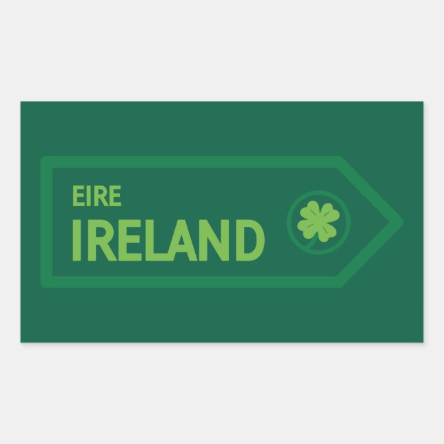 Sticker Rectangulaire Panneau routier d'Irlande (Devant)