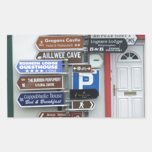 Sticker Rectangulaire Panneaux de rue irlandais (Devant)