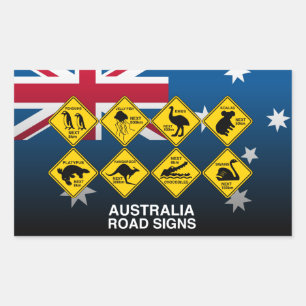 Sticker Rectangulaire Panneaux routiers australiens