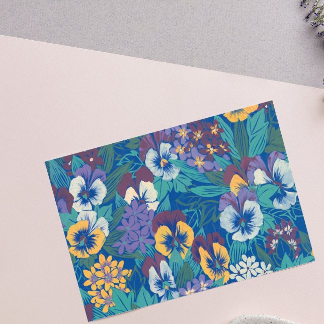 Sticker Rectangulaire Pansies (Créateur téléchargé)