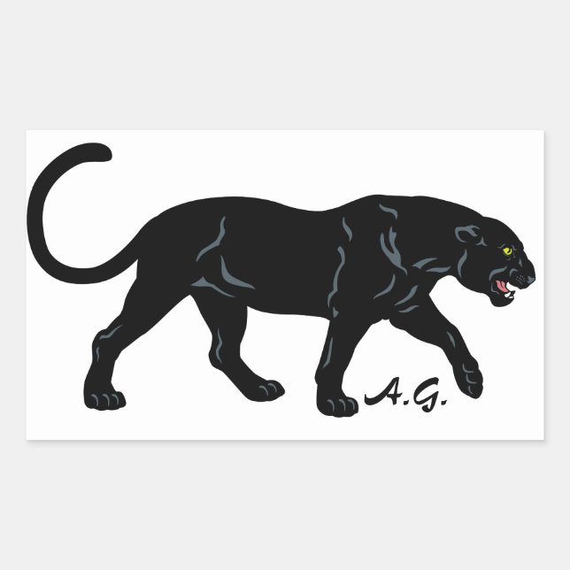 Sticker Rectangulaire panthère noir (Devant)