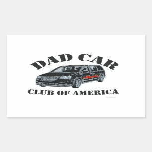 Sticker Rectangulaire Papa Car Club Funny Parodie Slogan