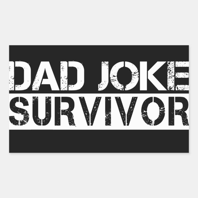 Sticker Rectangulaire Papa Joke Survivor Funny Fête du Père (Devant)