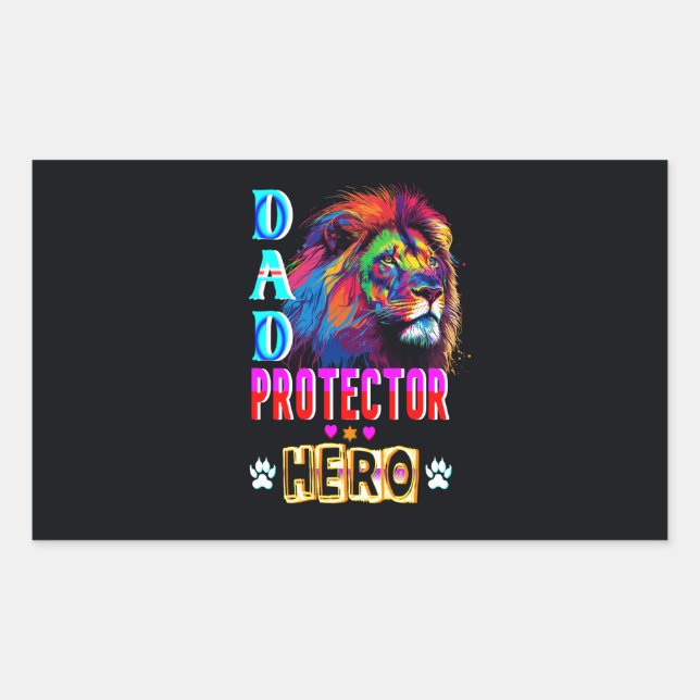 Sticker Rectangulaire Papa Protector Hero (Devant)