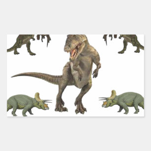 Sticker Rectangulaire Papier Dinosaure