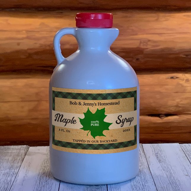 Sticker Rectangulaire Papier Kraft feuille de Buffalo à carreaux verts s (Créateur téléchargé)