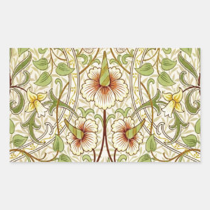 Sticker Rectangulaire Papier peint fleur classique jonquille de William