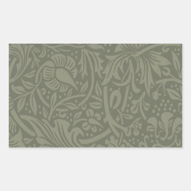 Sticker Rectangulaire Papier peint floral Narcisse William Morris (Devant)
