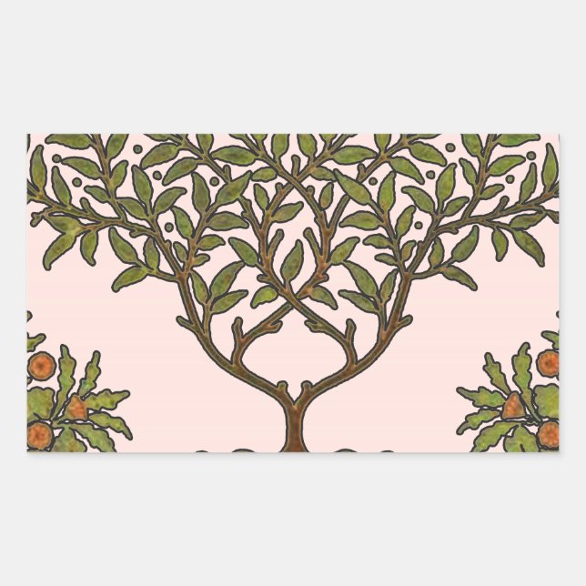 Sticker Rectangulaire Papier peint frise d'arbre de William Morris (Devant)