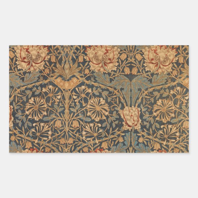 Sticker Rectangulaire Papier peint riche de chèvrefeuille de William Mor (Devant)
