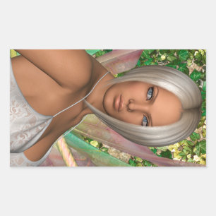 Sticker Rectangulaire Papillon de fée