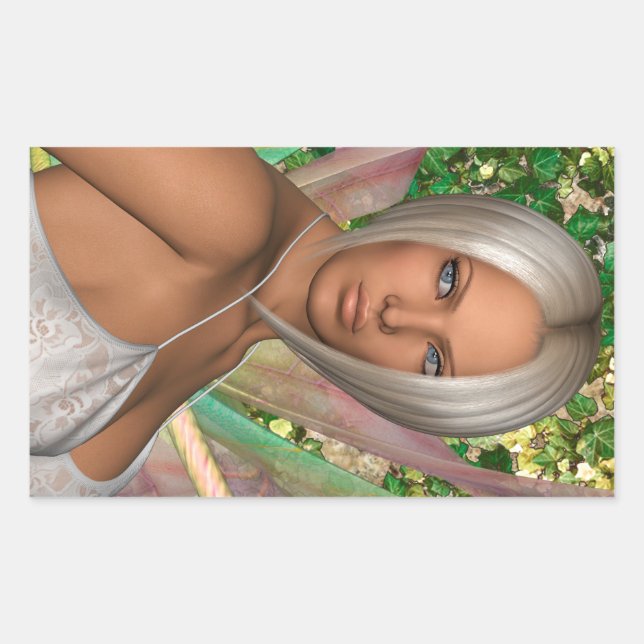 Sticker Rectangulaire Papillon de fée (Devant)