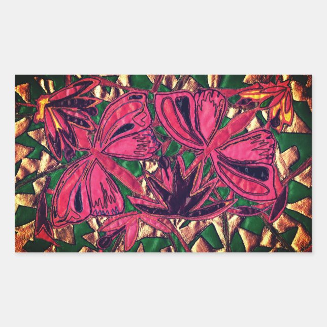 Sticker Rectangulaire Papillons (Devant)