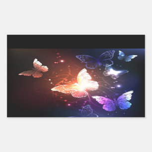 Sticker Rectangulaire Papillons de nuit lumineux