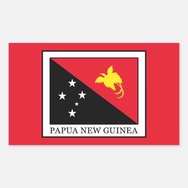 Sticker Rectangulaire Papouasie-Nouvelle-Guinée (Devant)