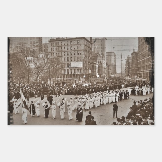 Sticker Rectangulaire Parade du suffrage féminin 1912 (Devant)