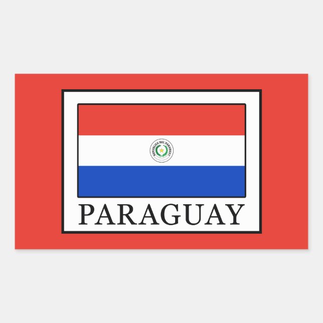 Sticker Rectangulaire Paraguay (Devant)
