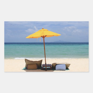 Sticker Rectangulaire Parapluie jaune