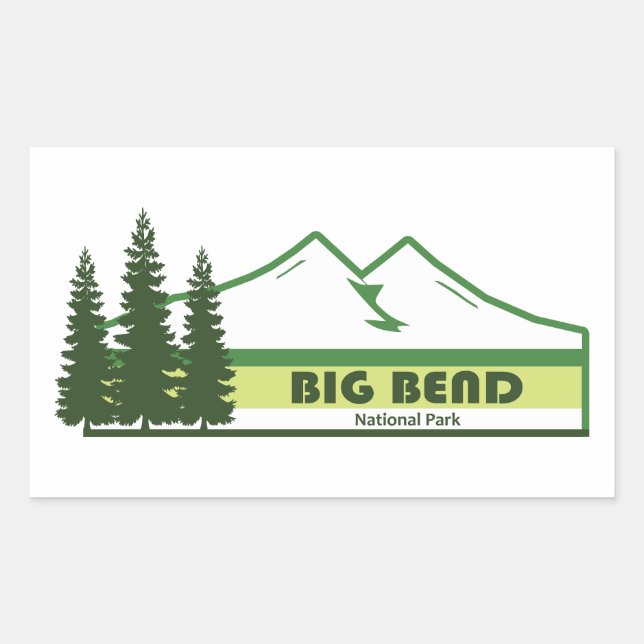 Sticker Rectangulaire Parc national Big Bend Green Stripes (Devant)