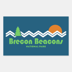 Sticker Rectangulaire Parc national Brecon Beacons Rétro